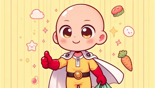 Baby-Saitama Half-Image-With-Yellow-Background-1